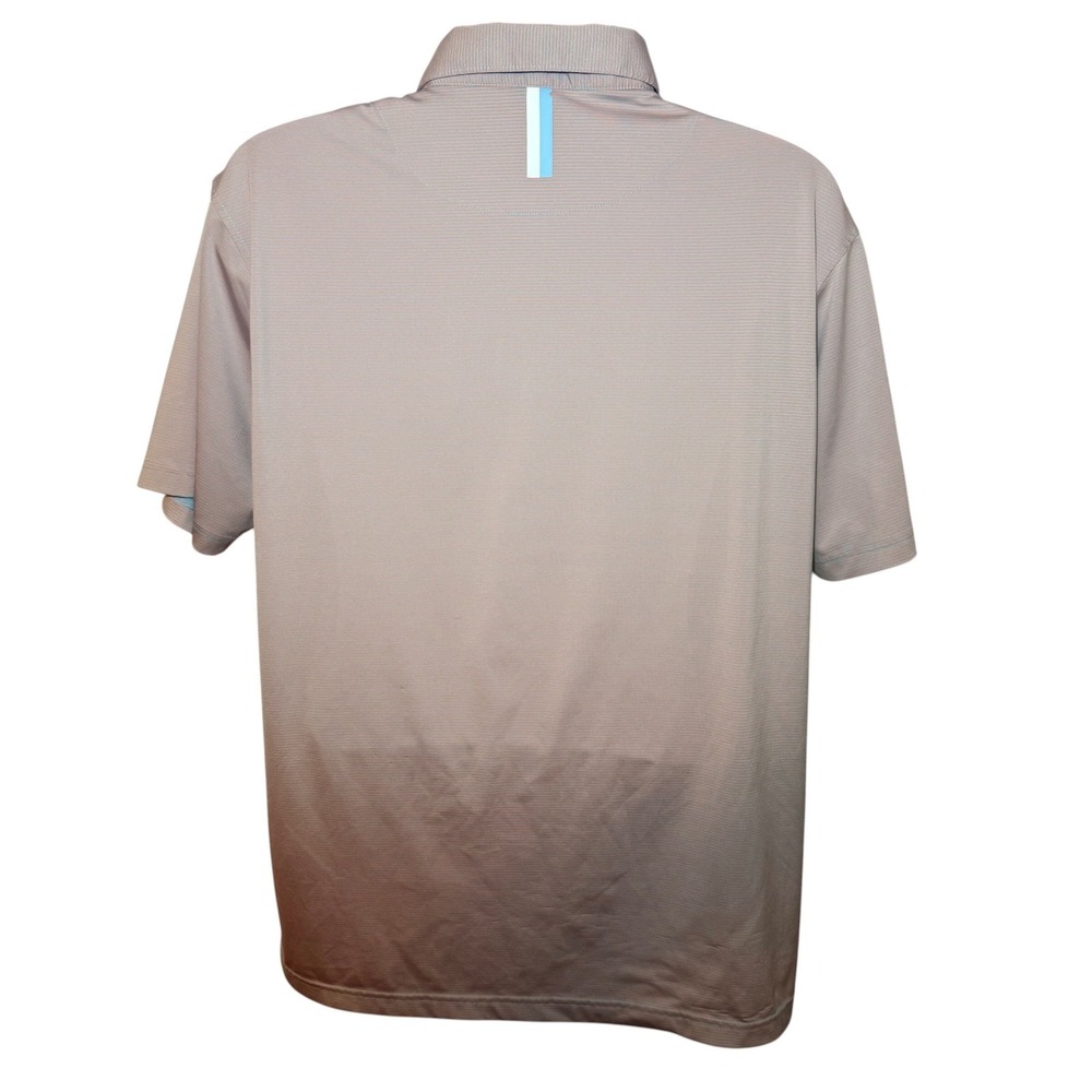 Rhoback Mens XL Performance Polo Shirt Blue Orange Striped Short Sleeve Golf - Picture 3 of 8